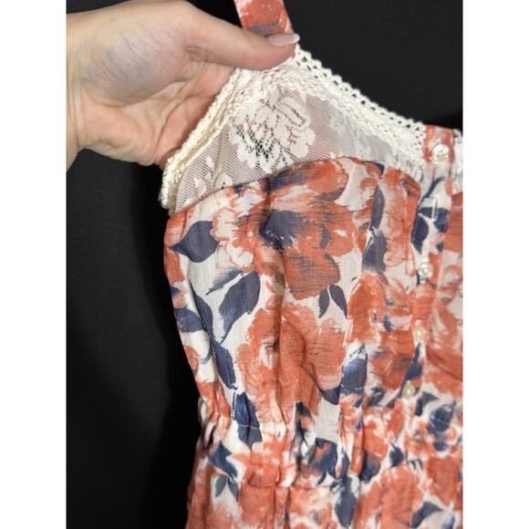 MUDD Crochet Floral Design Lace Y2K babydoll spring cottagecore boho M - Picture 3 of 10